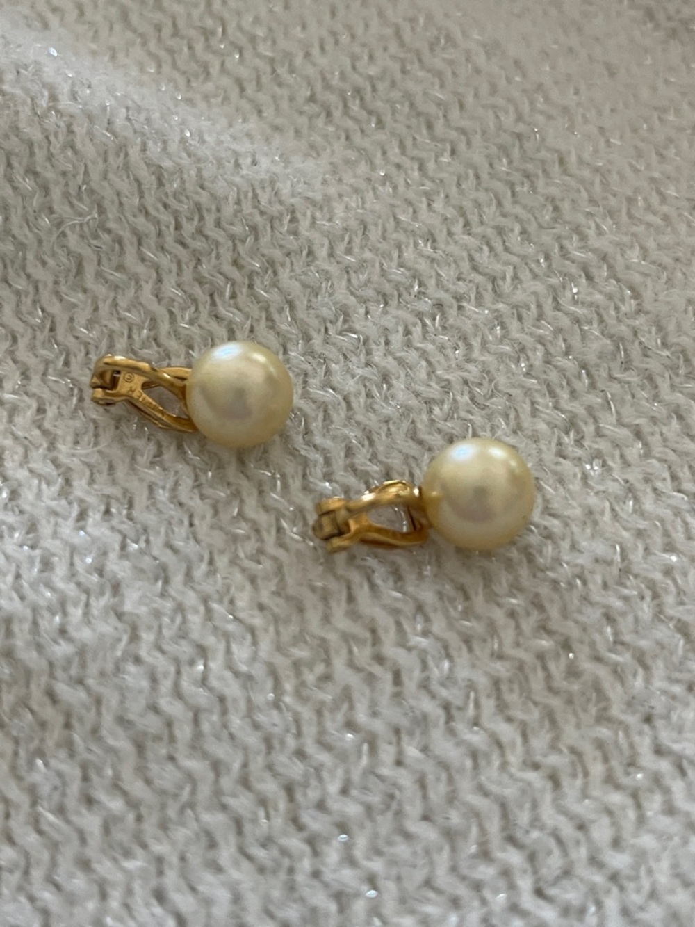 Napier Faux Pearl Clip-On Earrings - Gold Tone